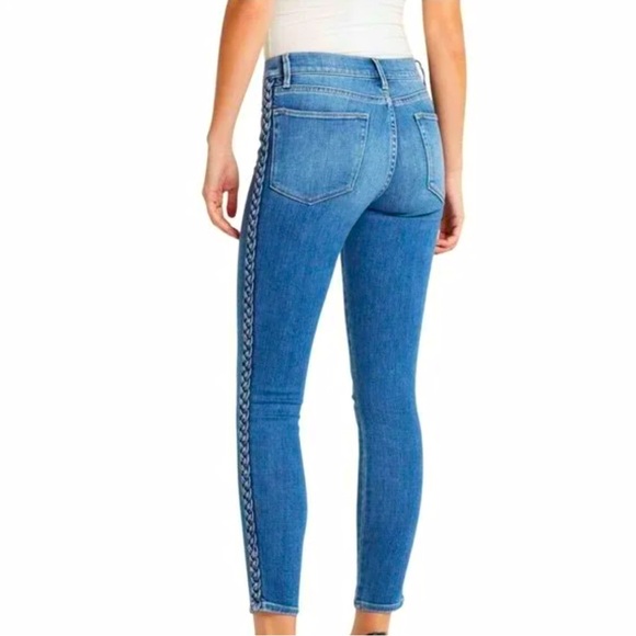 FRAME Le High Skinny Braided Jean Sandbar Wash—size 26 - Picture 2 of 11